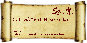 Szilvágyi Nikoletta névjegykártya