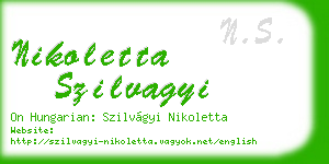 nikoletta szilvagyi business card