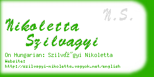 nikoletta szilvagyi business card